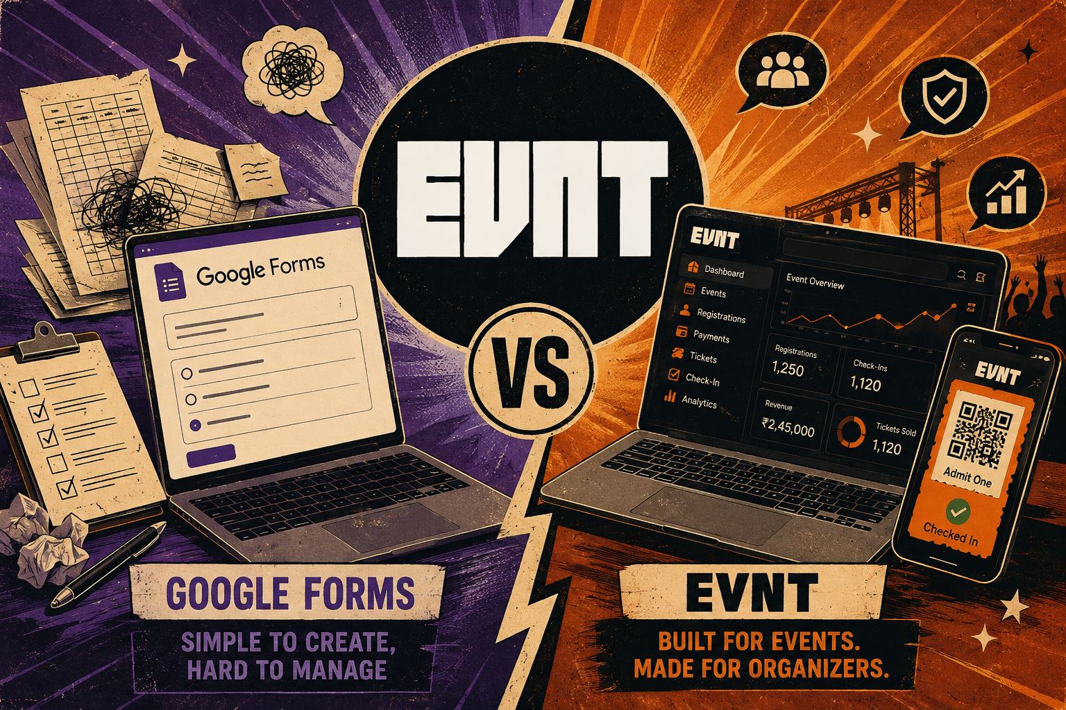 Google Forms vs EVNT